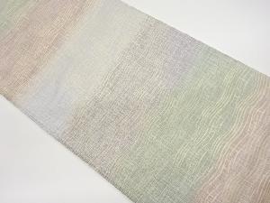 横段に波模様刺繍袋帯